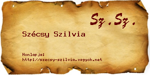 Szécsy Szilvia névjegykártya