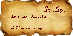 Szécsy Szilvia névjegykártya